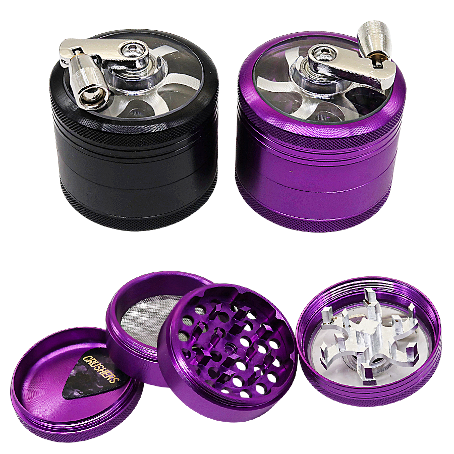 Crushers Classic Clear Top Crank 4 Part Grinder (GR149) | 55mm | Assorted Colors - image 1 of 2